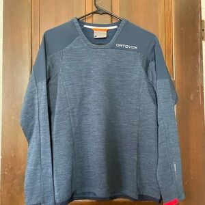 Ortovox Blue Long Sleeve Merino Wool Sweater